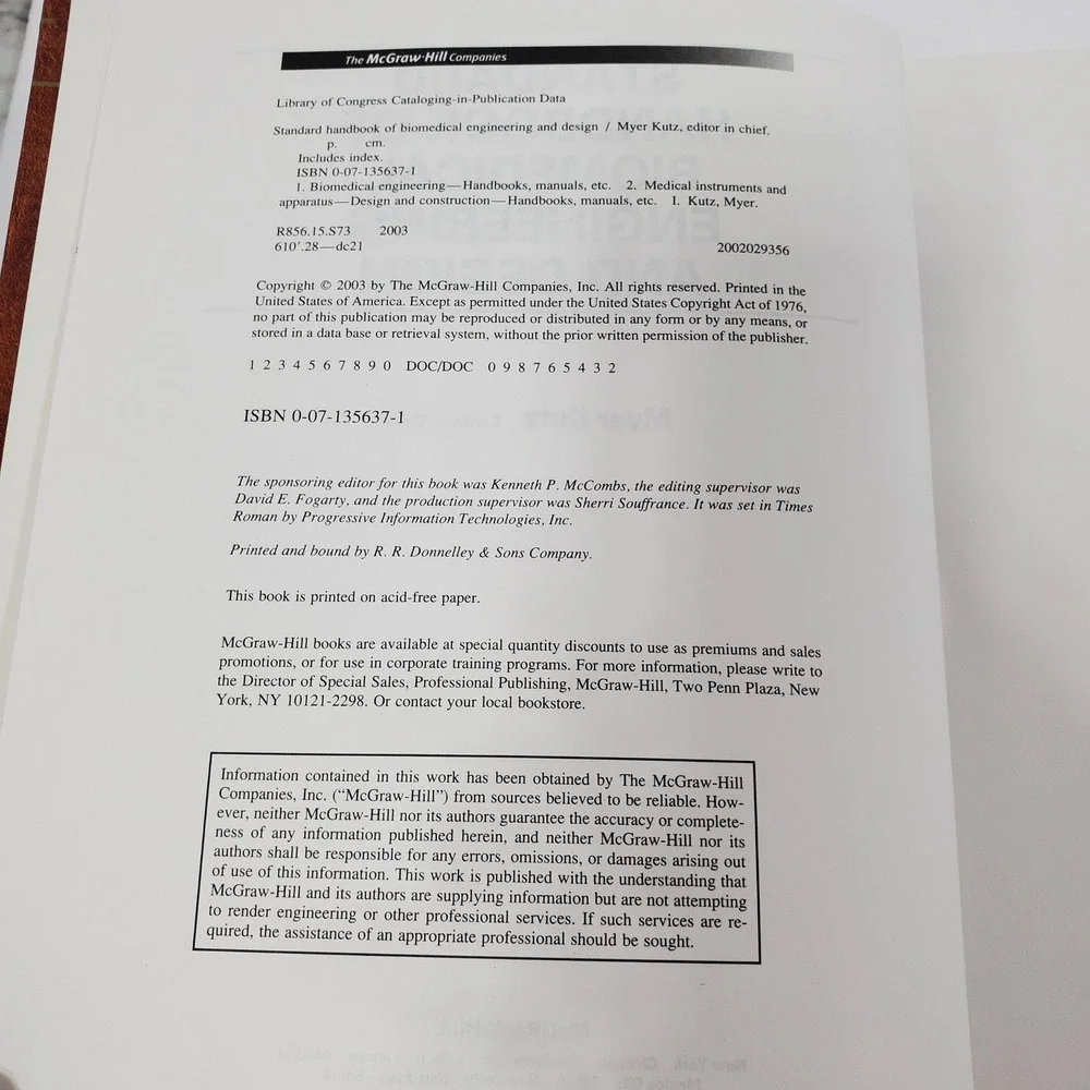 Handbook of Biomedical Engineering Design Myer‎ Kutz Brown McGraw-Hill